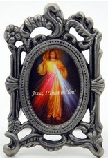 Divine Mercy - Mini Oval Pewter Frame