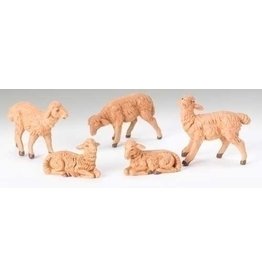 Roman Fontanini - Brown Sheep Nativity Figures, 5pc Set (5" Scale)