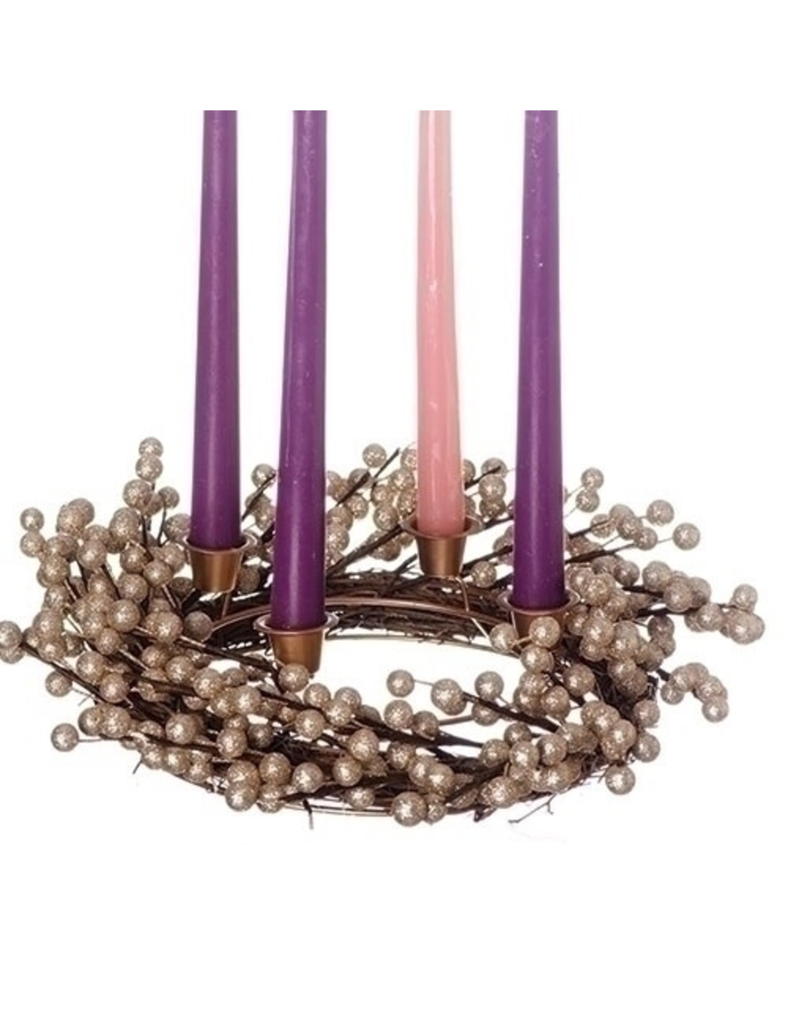 Roman Advent Wreath (Candleholder) Champagne Berry