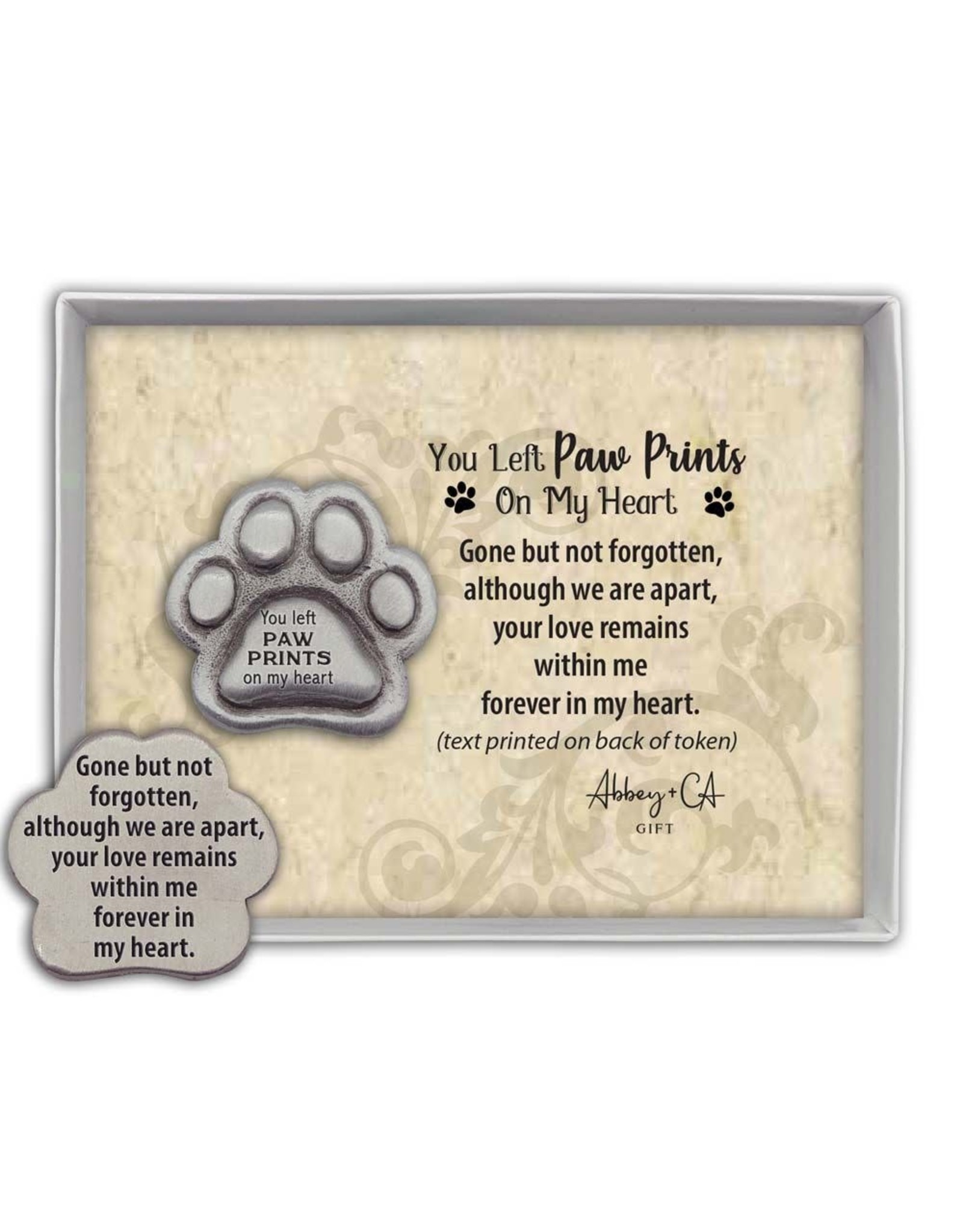 Paw Prints on my Heart Pet Memorial Pocket Token