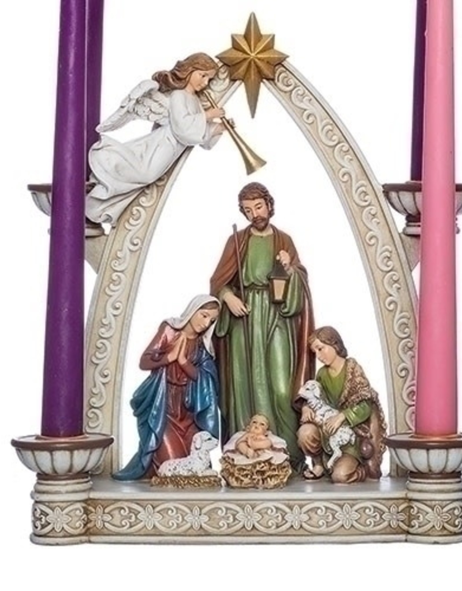 Advent Wreath (Candleholder) Holy Family with Arch