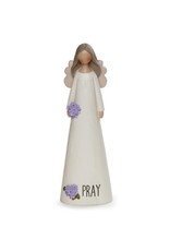 Crossroads "Pray" Angel with Purple Flowers