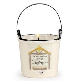Most Precious Gift of Christmas Candle in Ceramic Bucket