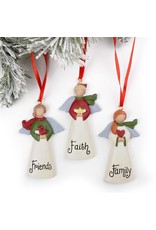 Ornaments - Faith/Family/Friends Angels (Set of 3)