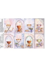 Holy Cards - Laser - First Communion Chalice (Sheet of 8)