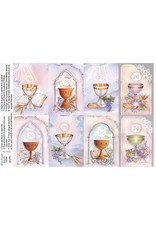 San Francis Holy Cards - Laser - First Communion Chalice (Sheet of 8)