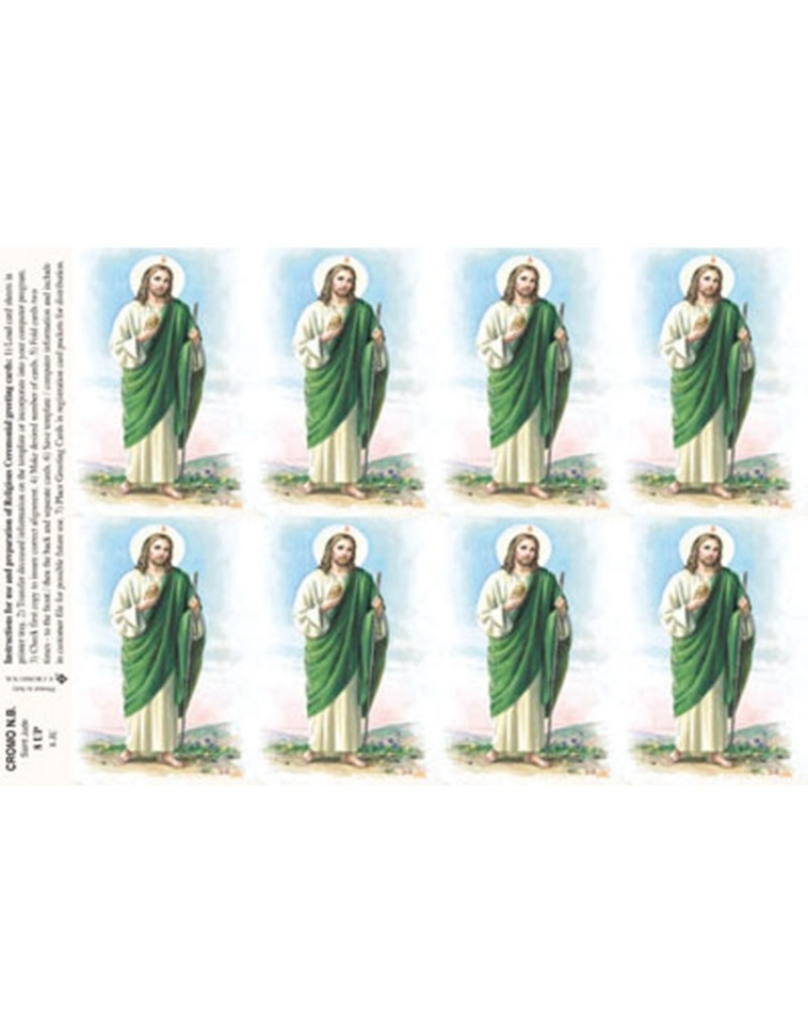 San Francis Holy Cards - Laser - St. Jude (Sheet of 8)