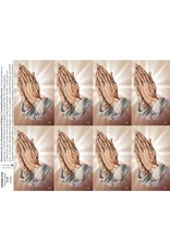 Holy Cards - Laser - Praying Hands (Sheet of 8)