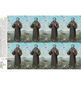 San Francis Holy Cards - Laser - St. Francis (Sheet of 8)