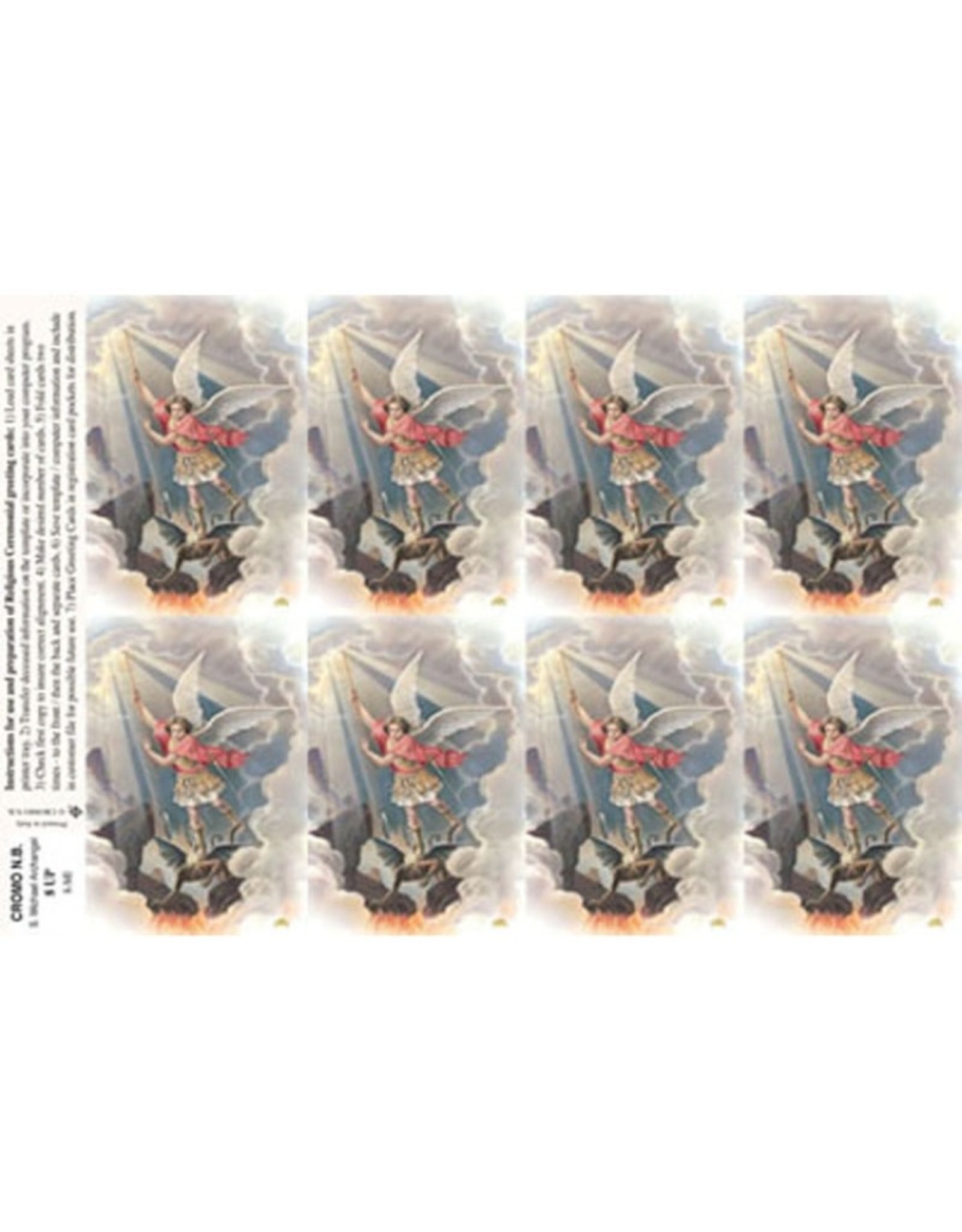 Holy Cards - Laser - St. Michael (Sheet of 8)