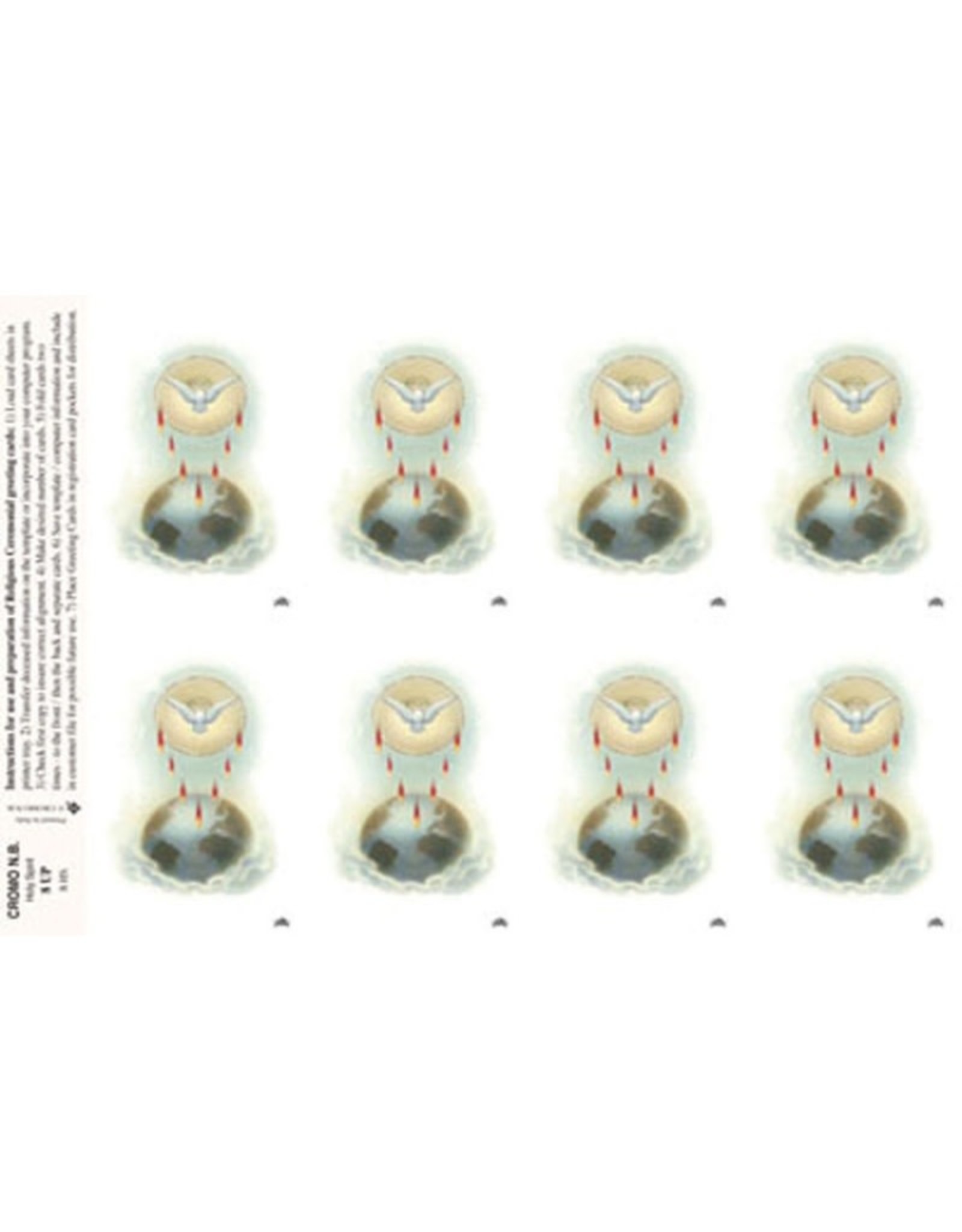 Holy Cards - Laser - Holy Spirit (Sheet of 8)