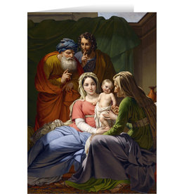 Nelson Art Boxed Set of 25 Christmas Cards - Holy Family with Grandparents Joachim & Anne