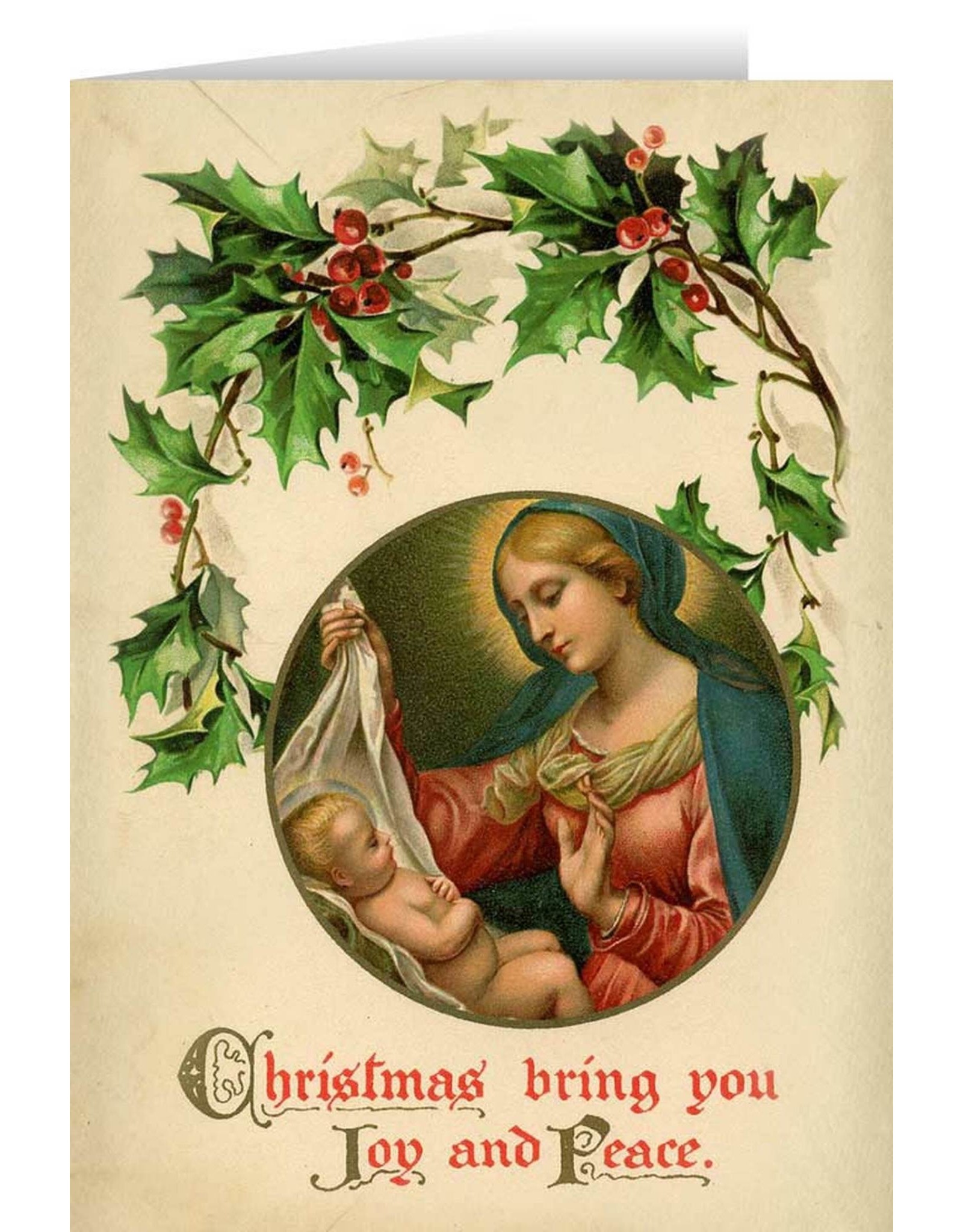 Nelson Art Boxed Christmas Cards - Vintage Madonna with Holly (25)