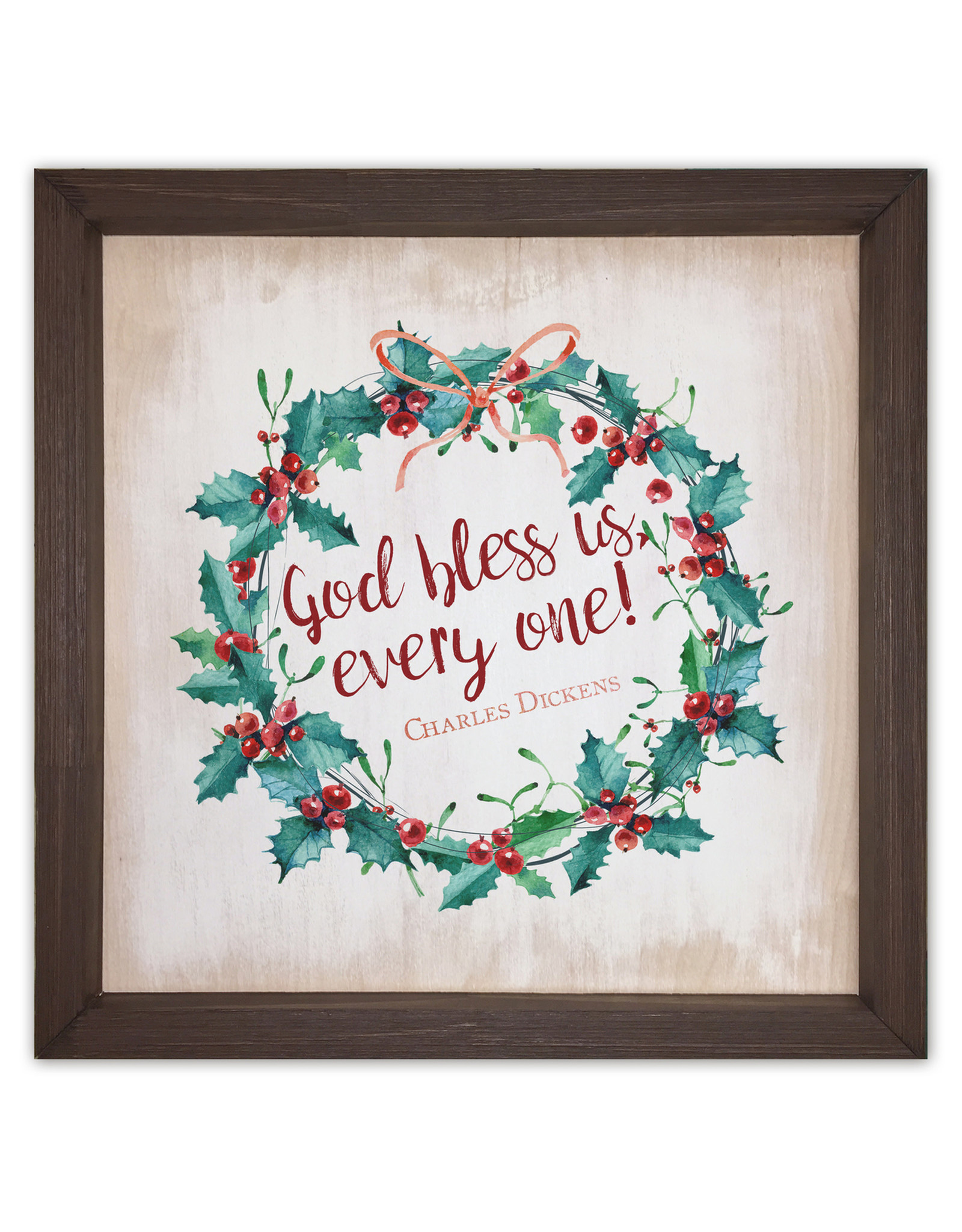 God Bless Us Rustic Framed Quote 8x8