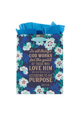 Christian Art Gifts Gift Bag - God Works for Good, Romans 8:28 (Medium)
