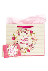 Christian Art Gifts Gift Bag - Enjoy the Little Things with Card (Large)
