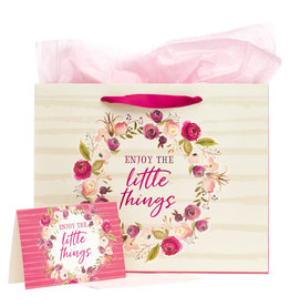 Christian Art Gifts Gift Bag - Enjoy the Little Things with Card (Large)