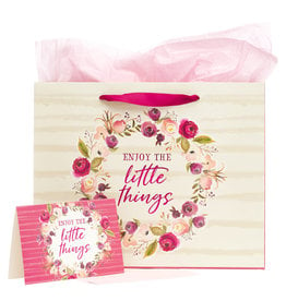 Christian Art Gifts Large Giftbag - Enjoy the Little Things with Card