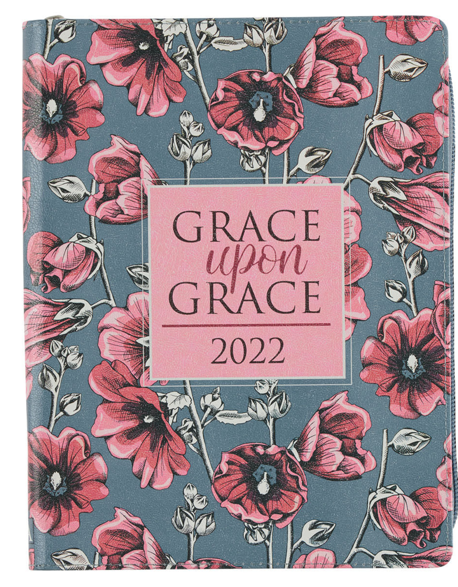 2022 Grace Upon Grace Large Floral Faux Leather 18-month Planner For Women