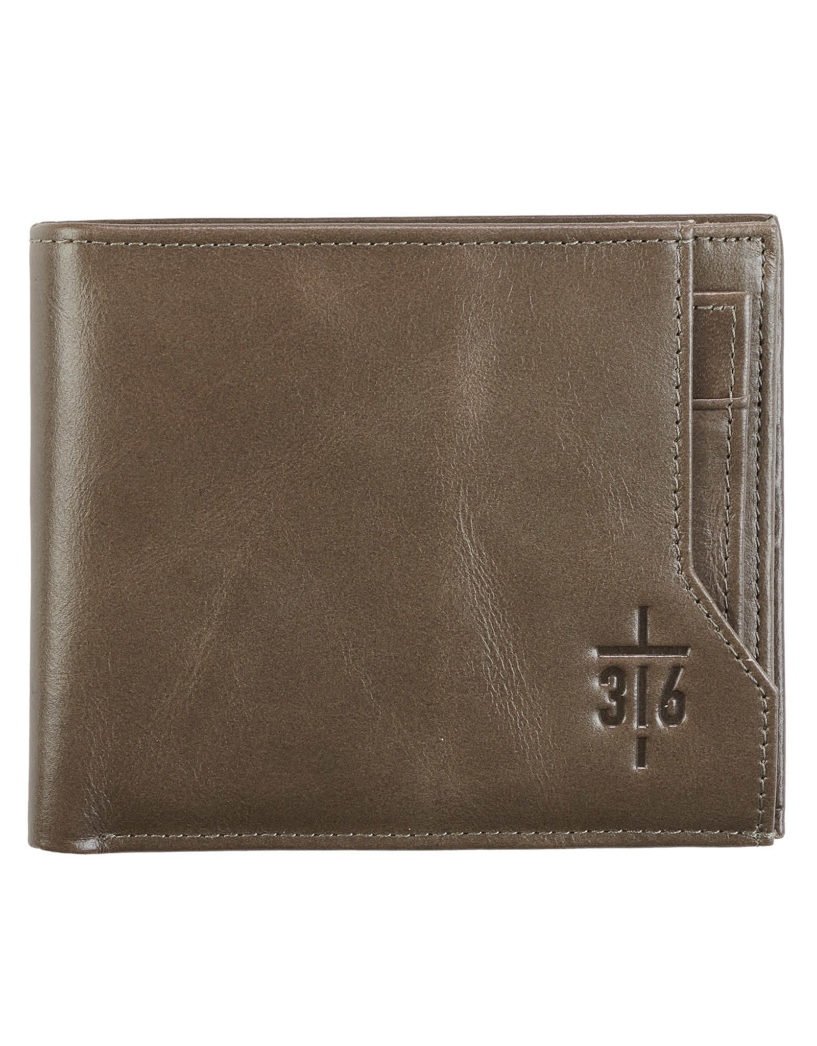 Christian Art Gifts Wallet - John 3:16, Cross, Leather