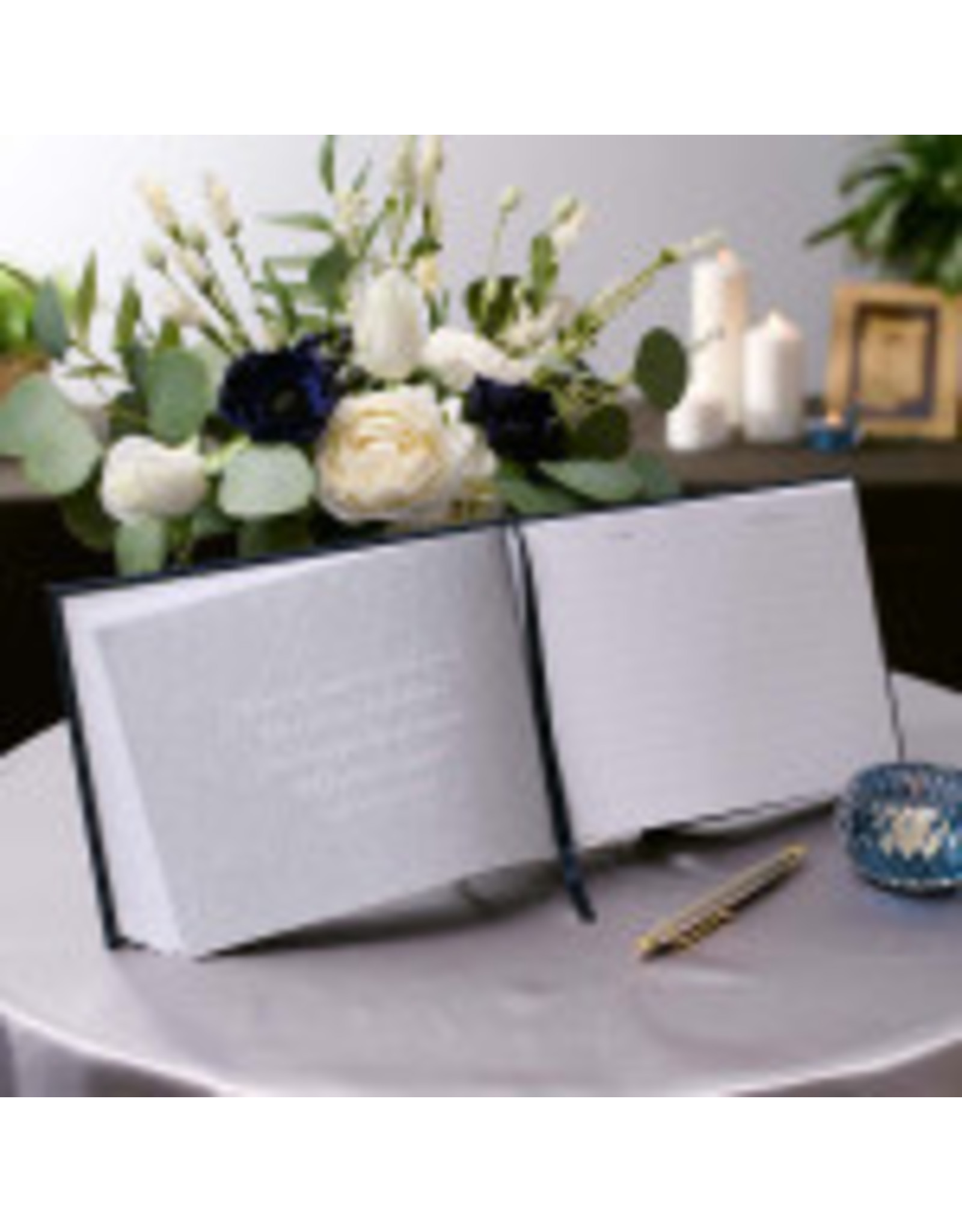 With Love Guest Book - In Loving Memory, Navy, Medium