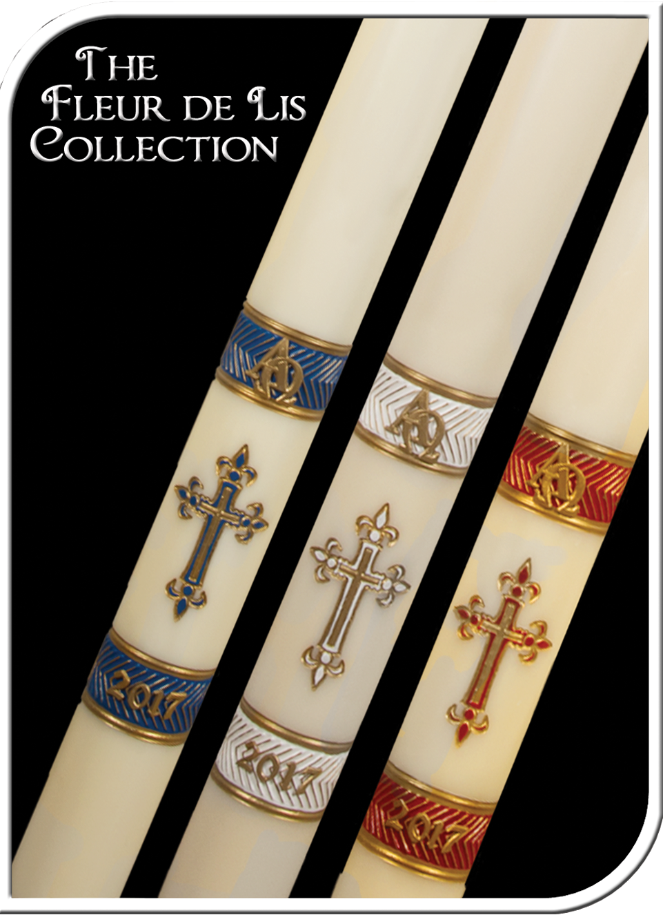 Fleur De Lis Paschal Candle Reilly S Church Supply Gift Boutique   Dadant Fleur De Lis Paschal Candle 