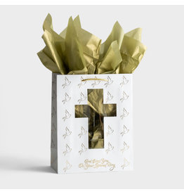 Dayspring First Communion/Confirmation Gift Bag - Clear Cross (Large)
