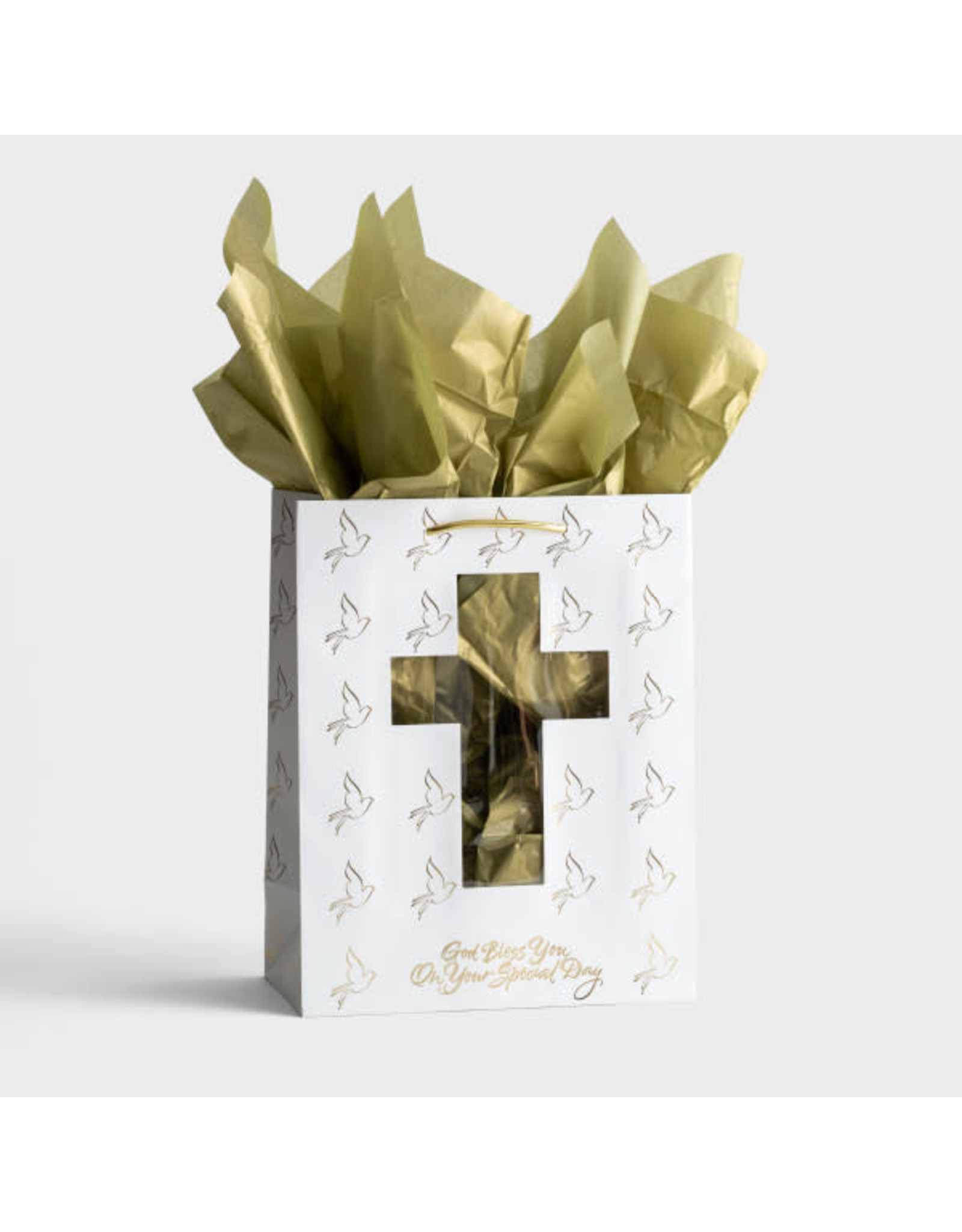 Dayspring First Communion/Confirmation Gift Bag - Clear Cross (Medium)