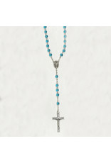 Tuscan Hills Light Blue Aurora Glass Bead Rosary