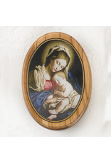 Rosary Box - Mother and Child Sassoferato - Olive Wood