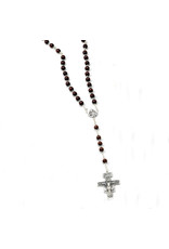 Tuscan Hills Dark Wood Rosary with St. Francis Center & San Damiano Cross