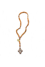 Light Wood Corded Rosary with San Damiano Cross