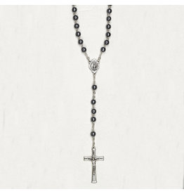Tuscan Hills Rosary - Imitation Hematite Glass Bead