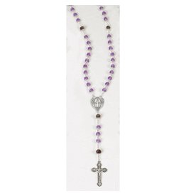 Lumen Mundi Violet Rosary with Genuine Crystal Our Father Beads