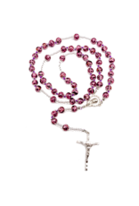 Tuscan Hills Rosary  - Amethyst Genuine Murano Glass with Handknotted Sommerso Beads