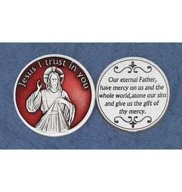 Lumen Mundi Coin - Light Red Enameled Divine Mercy Token