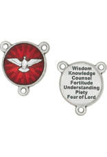 Lumen Mundi Rosary Centerpiece - Red Enameled Holy Spirit
