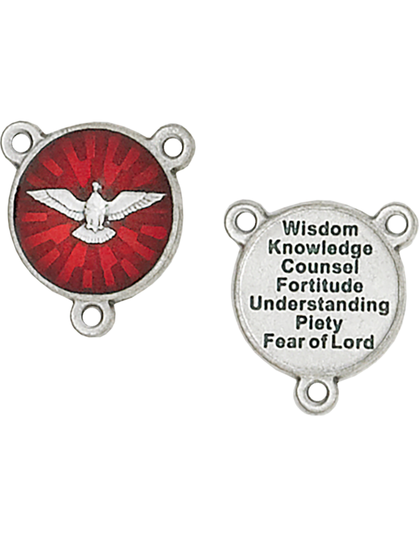 Lumen Mundi Rosary Centerpiece - Red Enameled Holy Spirit