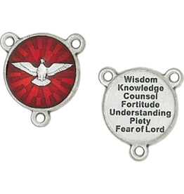 Lumen Mundi Rosary Centerpiece - Red Enameled Holy Spirit