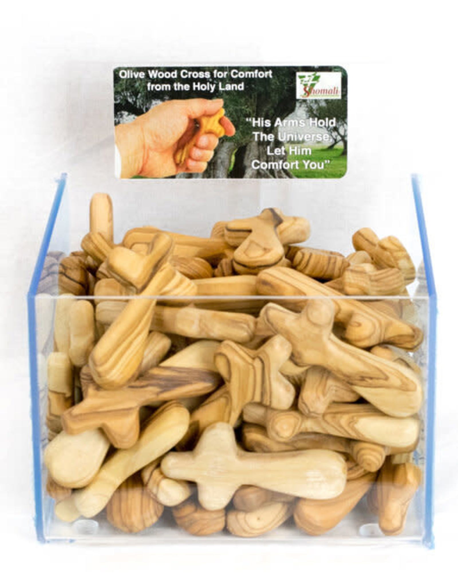 Shomali Olive Wood Comfort Cross from Holy Land (2.75")