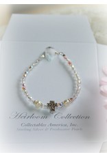 Collectables America the Studio Baby Bracelet Freshwater Pearls/Crystals 5" Rhodium Finish Cross
