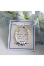 Collectables America the Studio Freshwater Pearls and Sterling Silver 5" Christening Bracelet