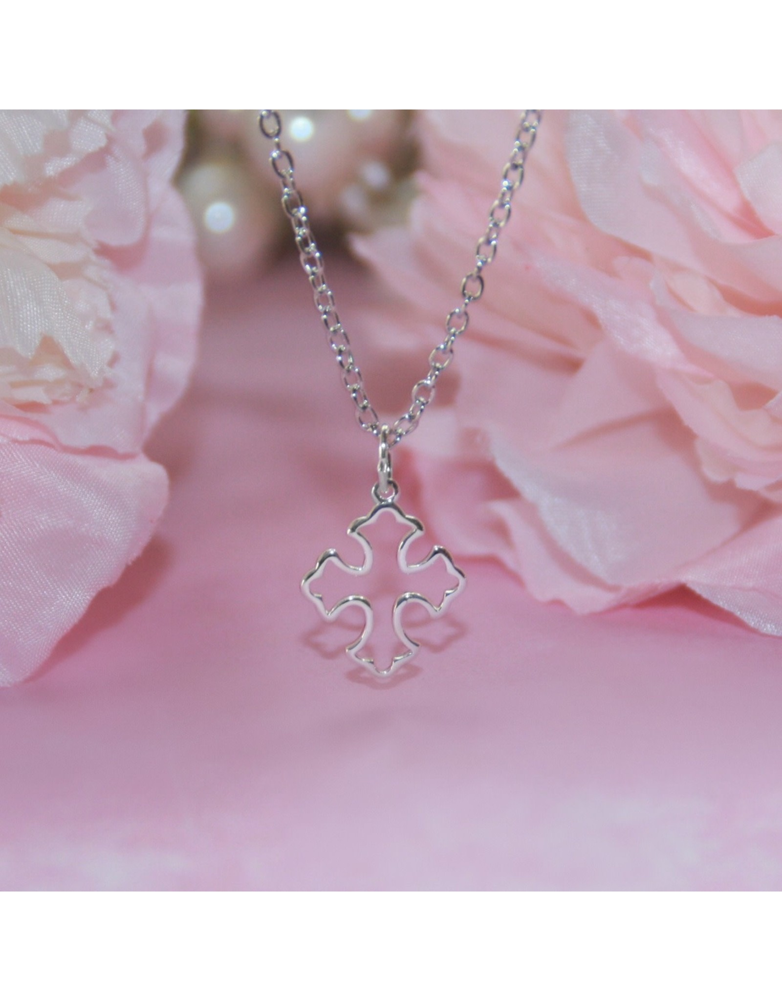 Collectables America the Studio Little Girl's Open Dainty Cross Necklace