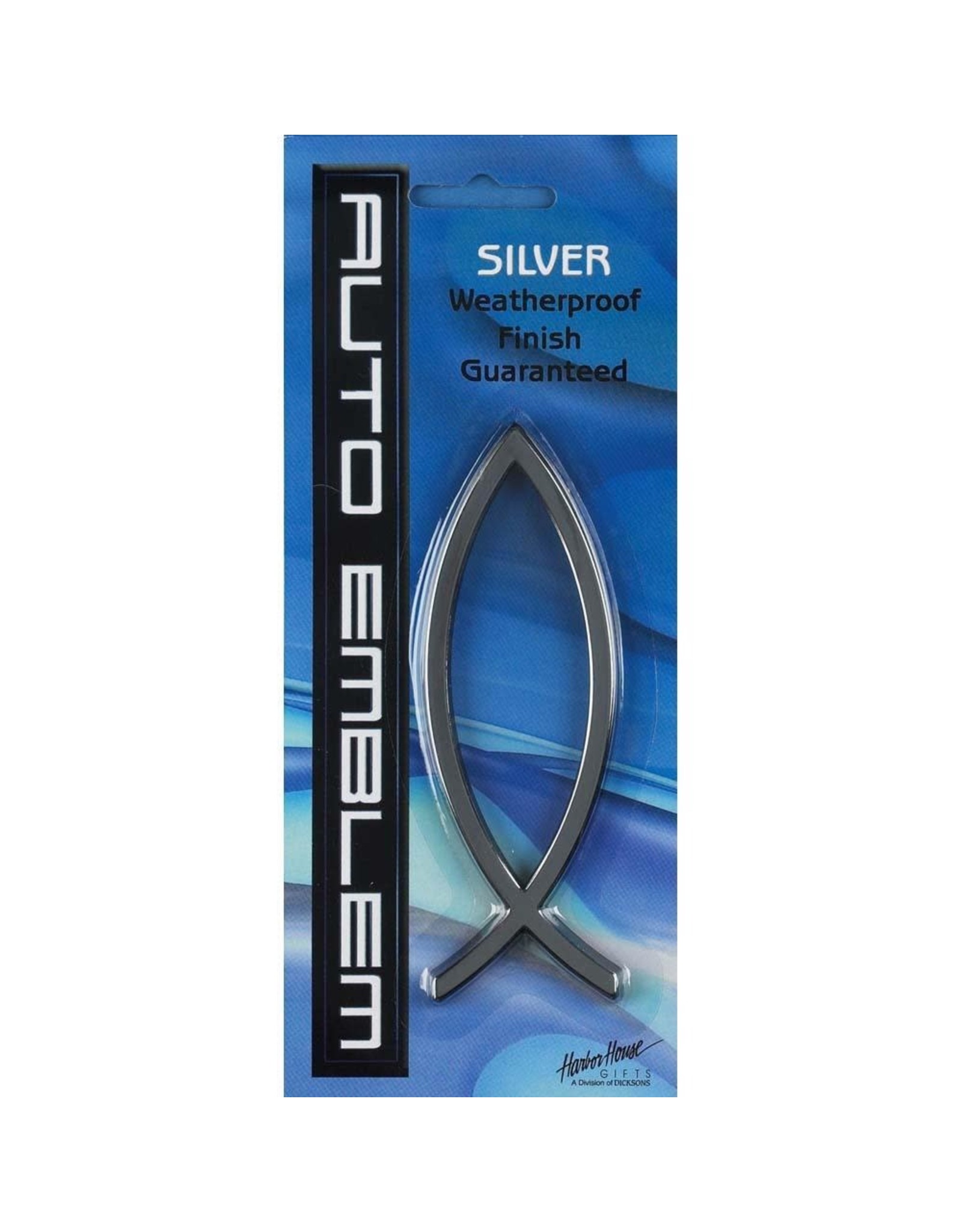 Harbor House Auto Emblem - Large Silver Fish