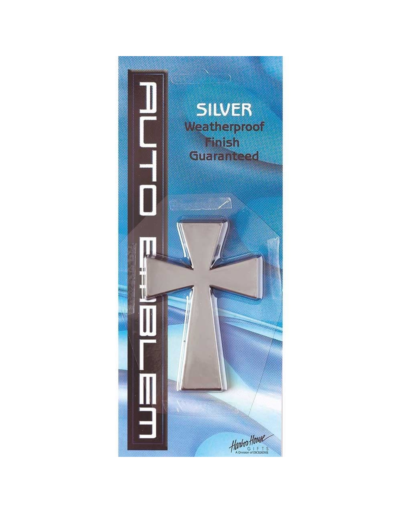 Dicksons Auto Emblem - Large Silver Cross