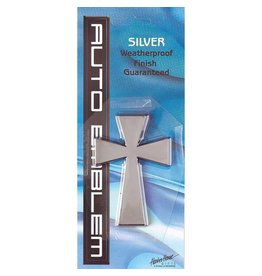 Dicksons Auto Emblem - Large Silver Cross