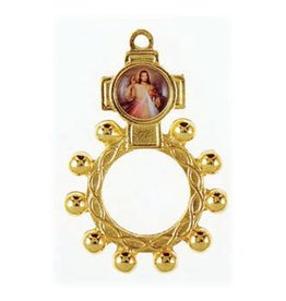 San Francis Finger Rosary - Divine Mercy, Gold