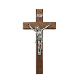 Hirten Crucifix Walnut/Pewter 12"