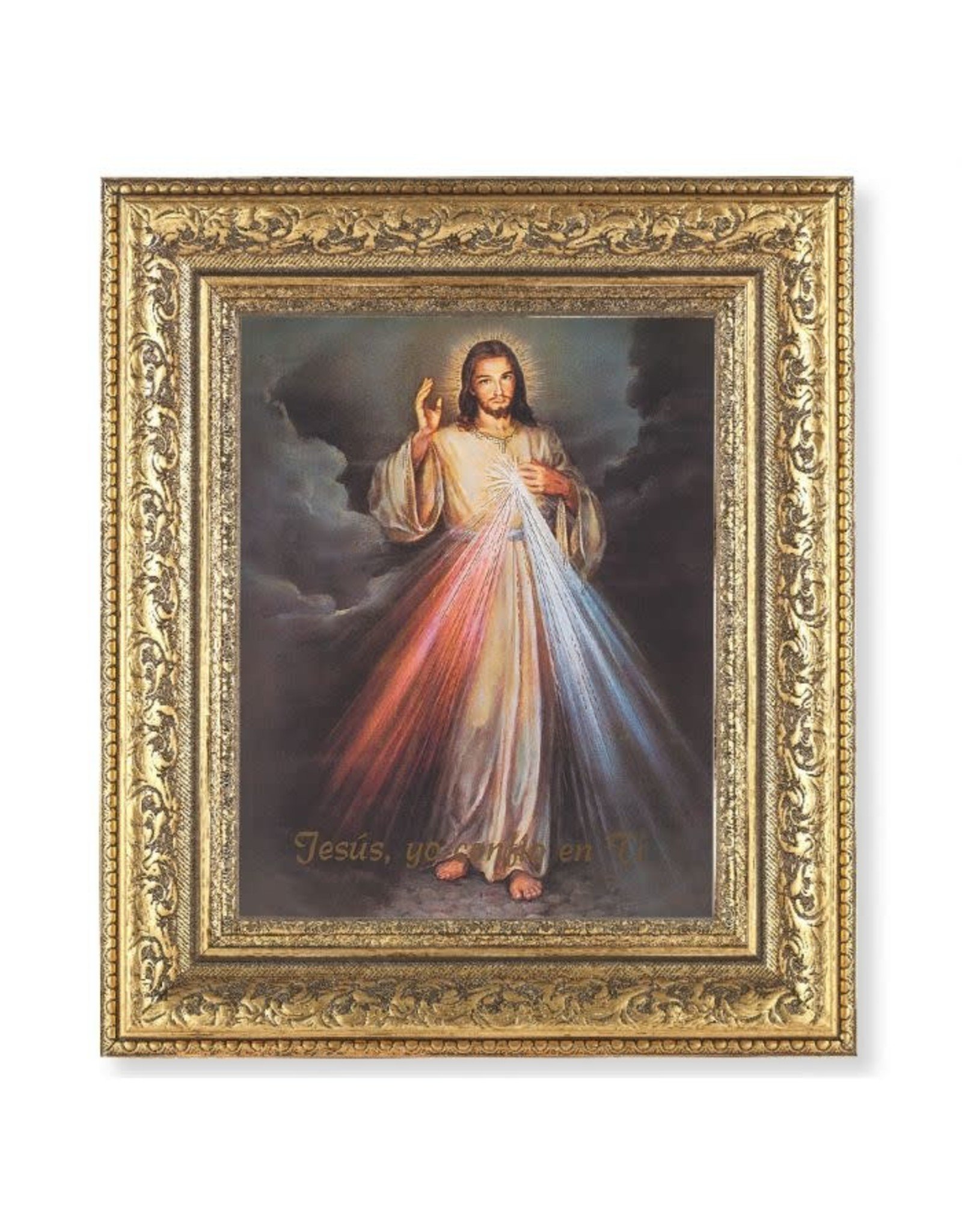 Hirten Picture - Divine Mercy, Spanish 10x12 Gold Frame