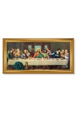 Hirten Picture - Last Supper, Zabateri, Gold Crackle Frame (12x26)